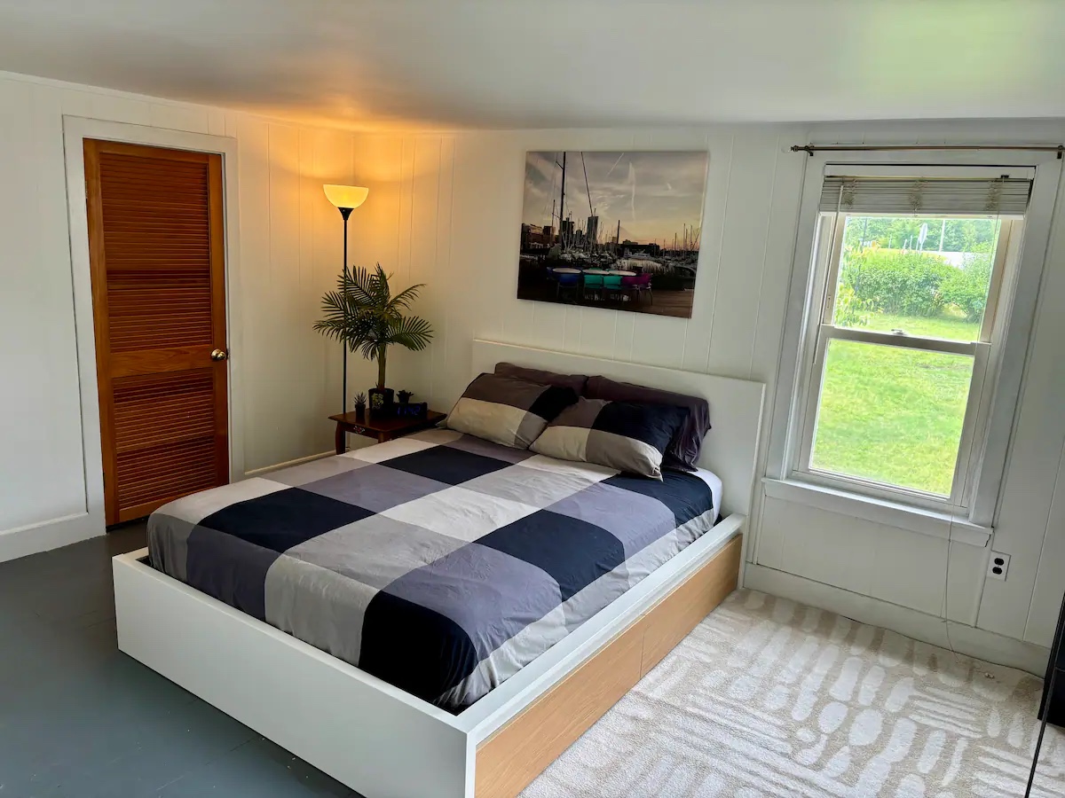 Primary bedroom with queen bed